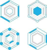 Hexagon futuristisch hud Vektor Symbol Sammlung. isoliert auf Weiß Hintergrund