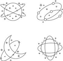 kosmisch Jahrgang minimalistisch Form. modisch Linie Kunst mit Stern. isoliert Vektor