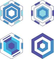 futuristisch Hexagon hud Rahmen Satz. einfach Muster. isoliert Vektor