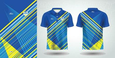 Blau Gelb Polo Sport Hemd Sublimation Jersey Vorlage Design Attrappe, Lehrmodell, Simulation vektor