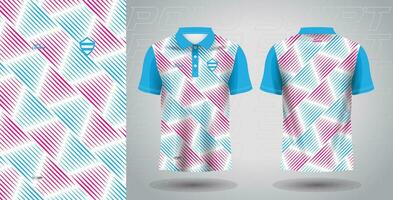 Blau Rosa Polo Sport Hemd Sublimation Jersey Vorlage Design Attrappe, Lehrmodell, Simulation vektor