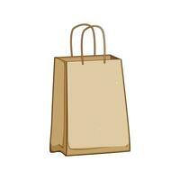 Kraft Papier Mittagessen Tasche Karikatur Vektor Illustration