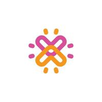 Brief x bunt Schmetterling Symbol Logo Vektor