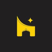 Brief h arabisch Nacht Design Logo Vektor