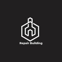 Schlüssel Dach Gebäude Reparatur Symbol Logo Vektor