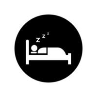 Schlafen, Schlaf Bett Symbol Vektor im Kreis