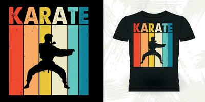 komisch Karate Ausbildung retro Jahrgang Karate T-Shirt Design vektor