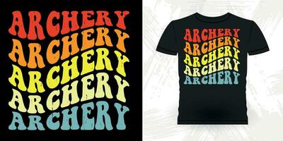rolig archer jakt älskare retro årgång bågskytte t-shirt design vektor