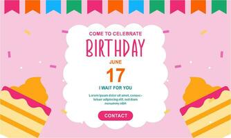 Einladung Geburtstag Party Banner Konzept vektor
