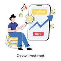 crypto investering platt stil design vektor illustration. stock illustration