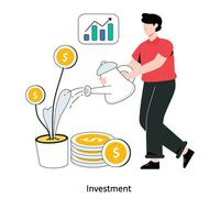 Investition eben Stil Design Vektor Illustration. Lager Illustration