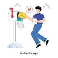 brevlåda paket platt stil design vektor illustration. stock illustration