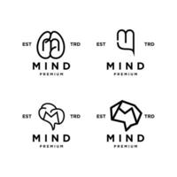 Gehirn Verstand m Brief Logo Symbol Design Illustration vektor
