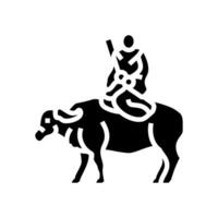 laozi Ochse Taoismus Glyphe Symbol Vektor Illustration