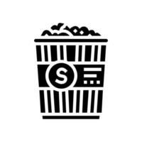 klassisch Salz- Popcorn Essen Glyphe Symbol Vektor Illustration