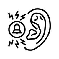Tinnitus Linderung Audiologe Arzt Linie Symbol Vektor Illustration
