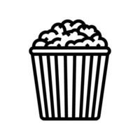 Eimer Popcorn Essen Snack Linie Symbol Vektor Illustration