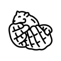 Hamster Hand Haustier Linie Symbol Vektor Illustration