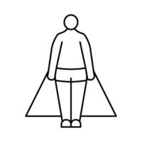 päron manlig kropp typ linje ikon vektor illustration