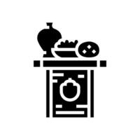 Shinsen Essen Angebot Schintoismus Glyphe Symbol Vektor Illustration