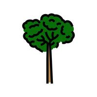 Brasilien Nuss Baum Farbe Symbol Vektor Illustration