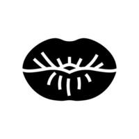 Kuss sexy Mund weiblich Glyphe Symbol Vektor Illustration
