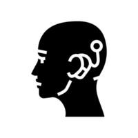 cochlear implantera audiologist läkare glyf ikon vektor illustration