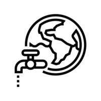 Wasser Erhaltung Umwelt Linie Symbol Vektor Illustration