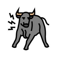 arg tjur djur- Färg ikon vektor illustration