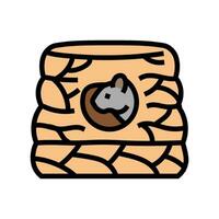 Hamster Haus Haustier Farbe Symbol Vektor Illustration