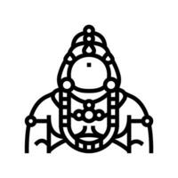 kubera Gott indisch Linie Symbol Vektor Illustration