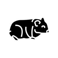 Hamster Stehen Haustier Glyphe Symbol Vektor Illustration