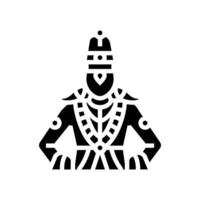 Vithoba Gott indisch Glyphe Symbol Vektor Illustration