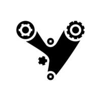 zeitliche Koordinierung Gürtel Auto Mechaniker Glyphe Symbol Vektor Illustration
