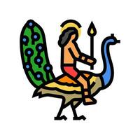 Pfau Fahrzeug kartikeya Farbe Symbol Vektor Illustration