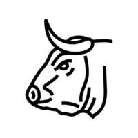Stier Kopf Tier Linie Symbol Vektor Illustration