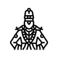 Vithoba Gott indisch Linie Symbol Vektor Illustration