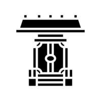 Kamidana Haushalt Schrein Schintoismus Glyphe Symbol Vektor Illustration