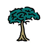 kapock träd djungel amazon Färg ikon vektor illustration