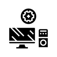 Computer Instandhaltung Reparatur Glyphe Symbol Vektor Illustration