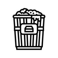 Schokolade Popcorn Essen Linie Symbol Vektor Illustration