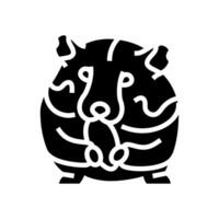 Hamster Essen Haustier Glyphe Symbol Vektor Illustration