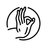 Buddha Hand Geste Mudra Linie Symbol Vektor Illustration