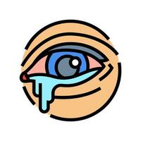 rot oder wässrig Augen Krankheit Symptom Farbe Symbol Vektor Illustration