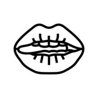 Verlangen sexy Mund weiblich Linie Symbol Vektor Illustration