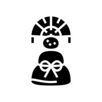 Kagami Mochi Dekoration Schintoismus Glyphe Symbol Vektor Illustration