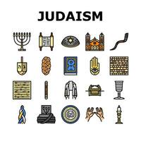 judendom jewish jude Israel torah ikoner uppsättning vektor