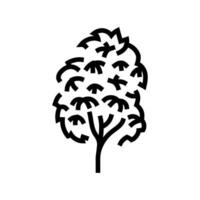 Kauri Baum Urwald Amazonas Linie Symbol Vektor Illustration