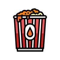 Karamell Popcorn Essen Farbe Symbol Vektor Illustration