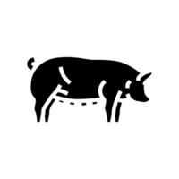 Schwein Feld Tier Glyphe Symbol Vektor Illustration